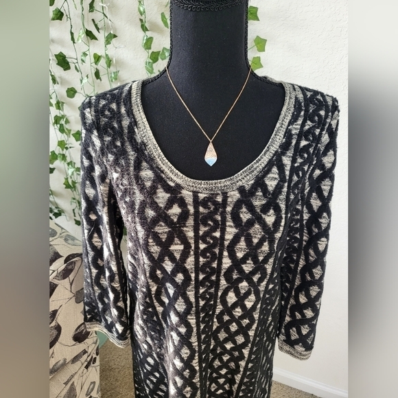 💚HP💚NWOT Anthropologie Moth Cotton/Wool Textured Abstract Sweater Dress - Picture 2 of 11